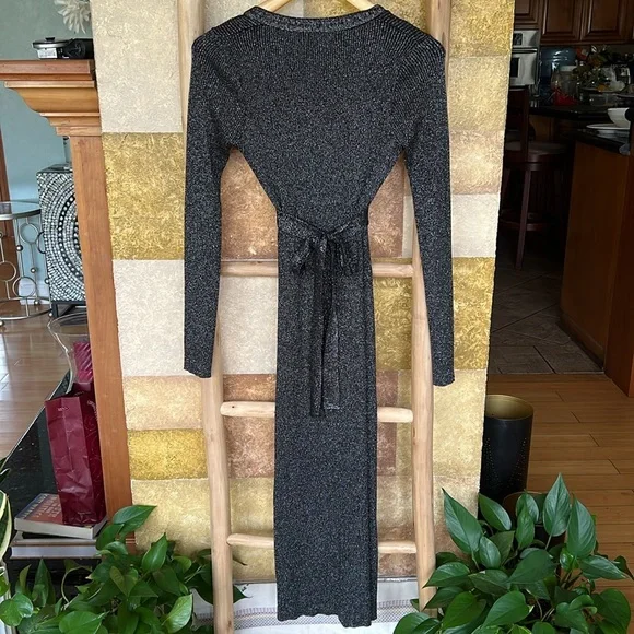 Flying Tomato Forever Impressed Sweater Sparkly Metallic Black Fitted Dress - Picture 11 of 12